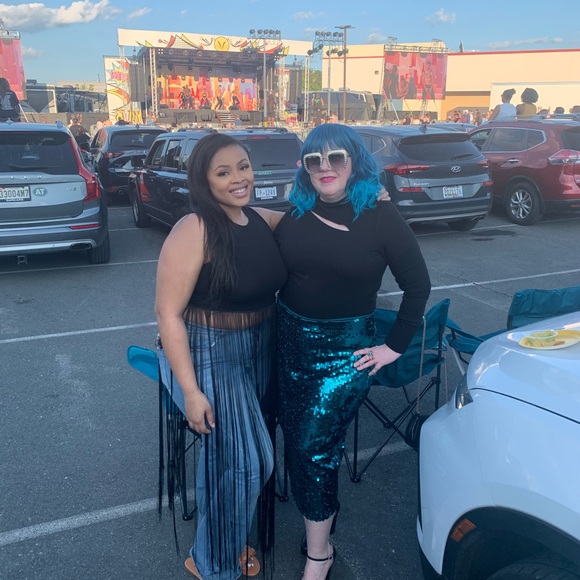 Eloquii Blue  Sequin Midi Pencil Skirt - Picture 4 of 4